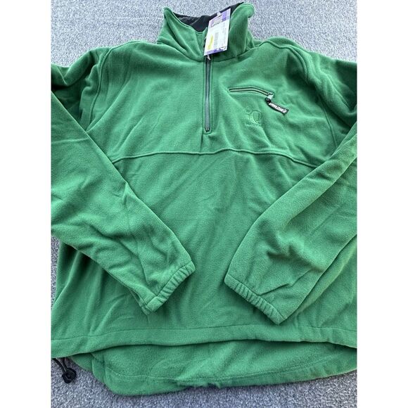 Pearl Izumi Pullover Mens Medium Green 1/4 Zip‎ Fleece Cycling Zipped Pocket New - Picture 1 of 12
